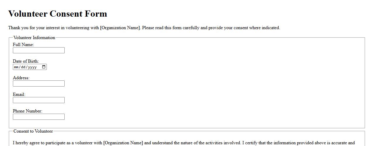 volunteer consent form sample including data privacy clause image preview