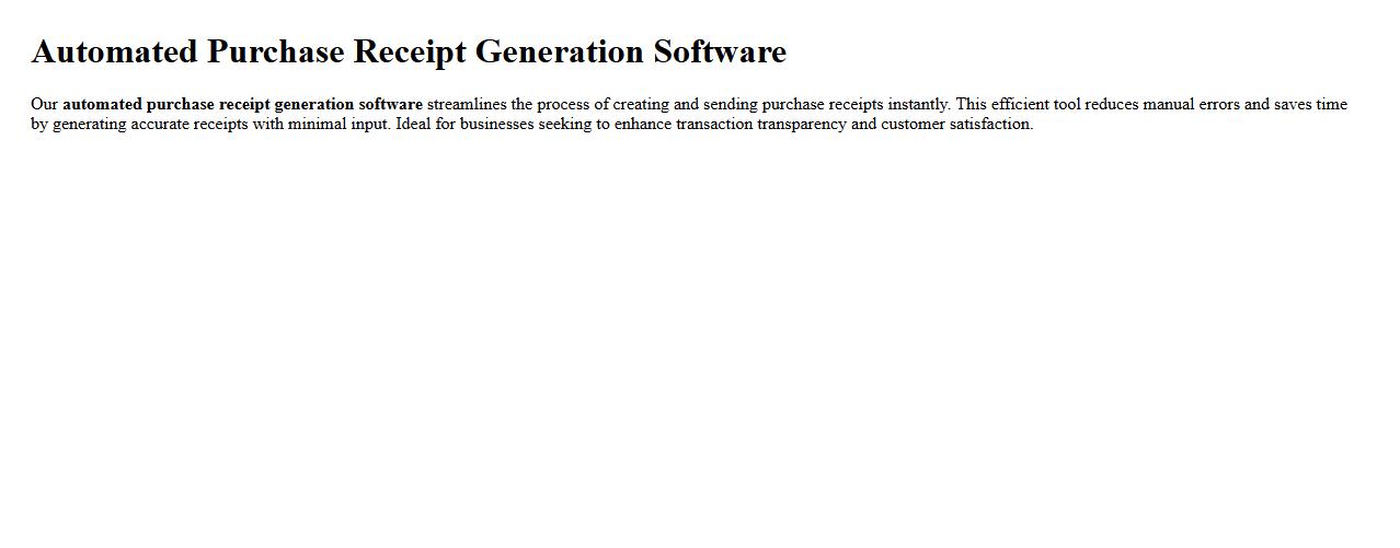 Automated purchase receipt generation software image preview