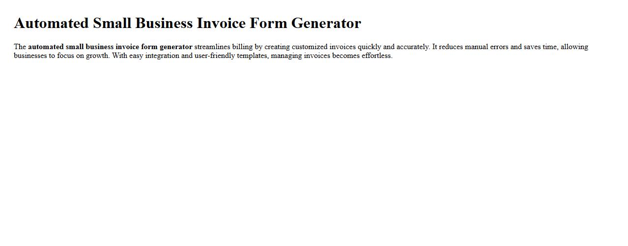 automated small business invoice form generator image preview