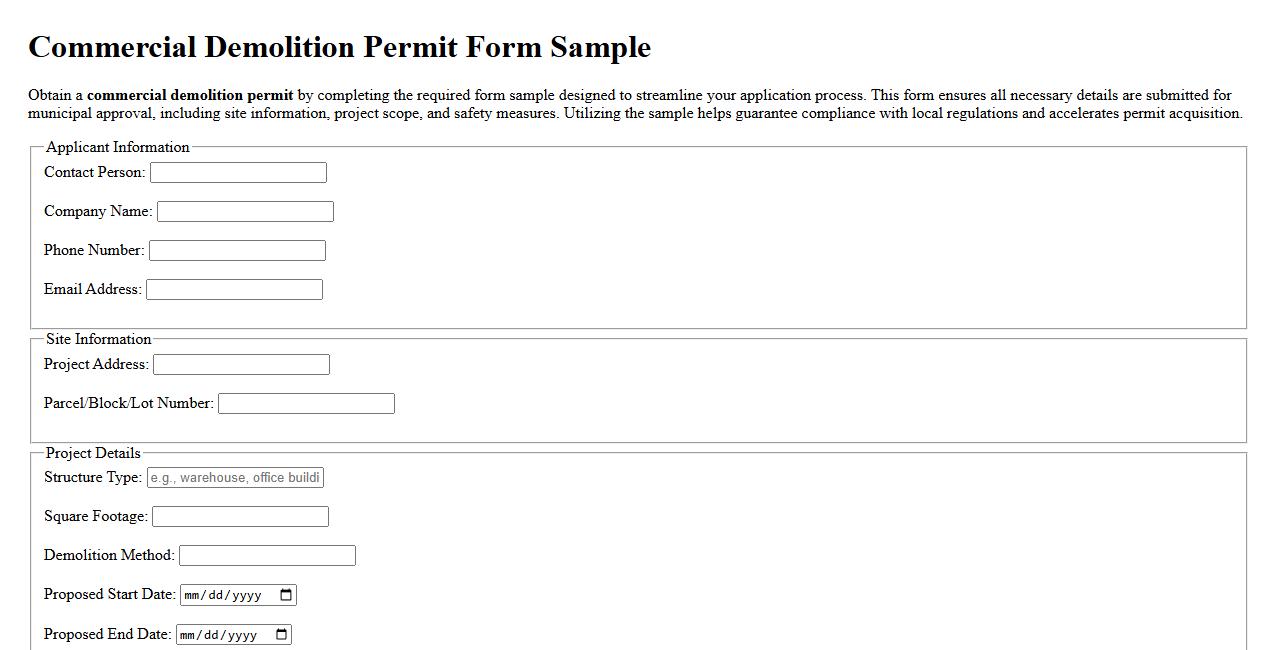 commercial demolition permit form sample image preview