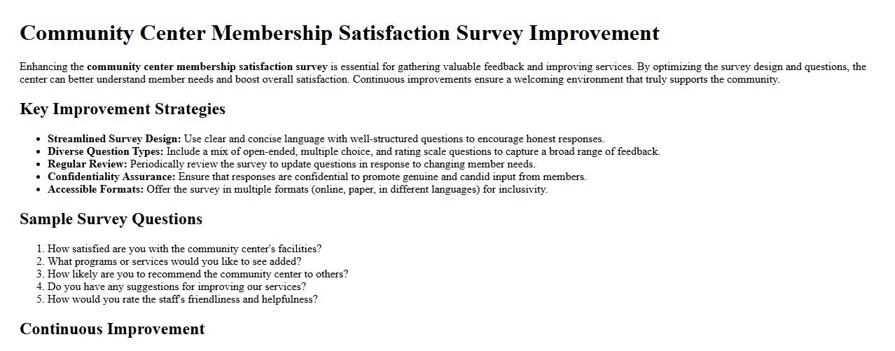 community center membership satisfaction survey improvement image preview