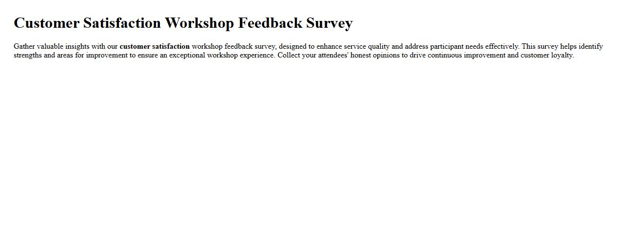 Customer satisfaction workshop feedback survey image preview