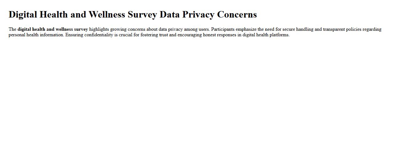 Digital health and wellness survey data privacy concerns image preview