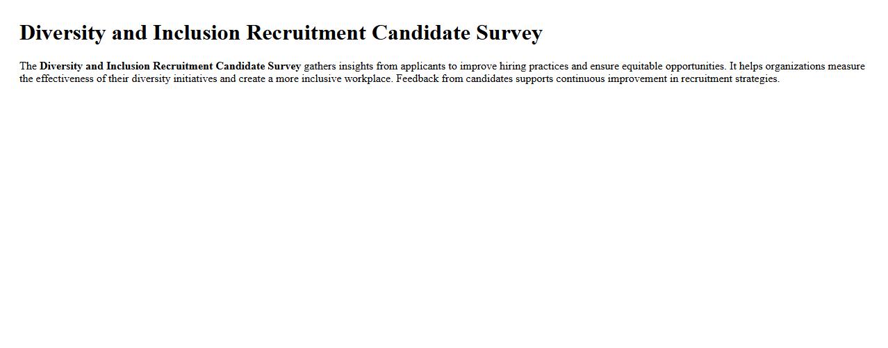 Diversity and inclusion recruitment candidate survey image preview