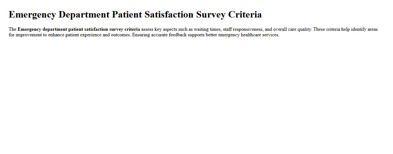 Emergency department patient satisfaction survey criteria image preview