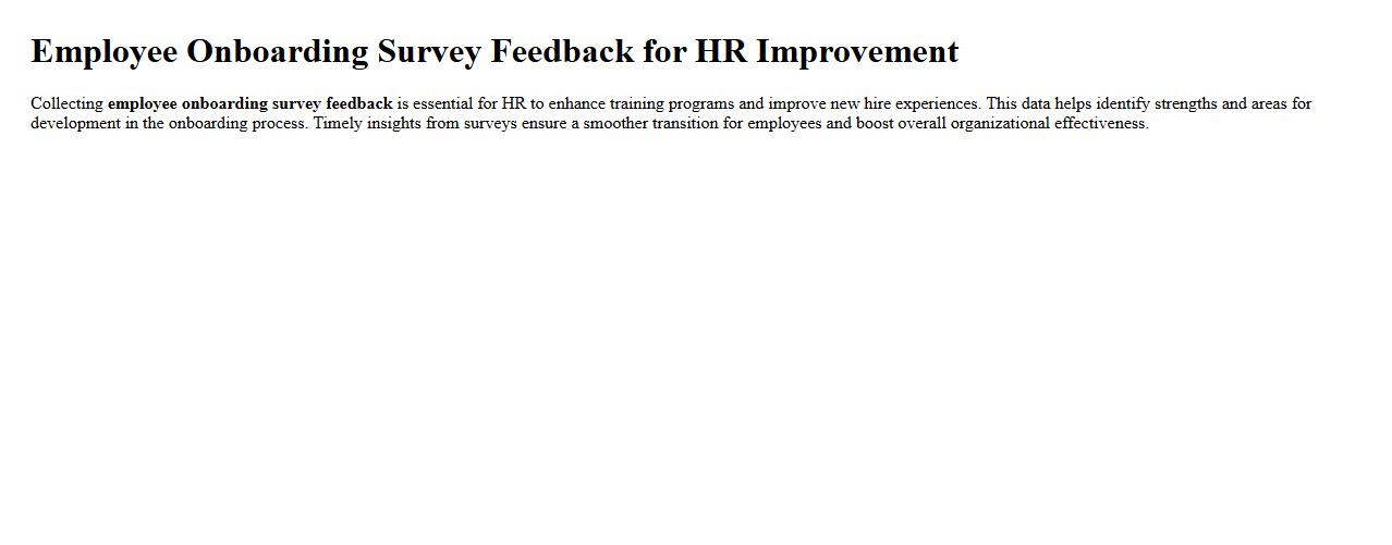 Employee onboarding survey feedback for HR improvement image preview