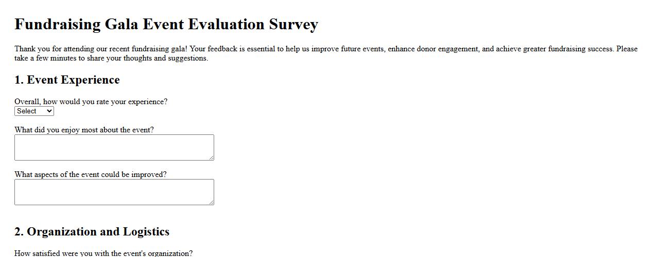 event evaluation survey for fundraising gala image preview
