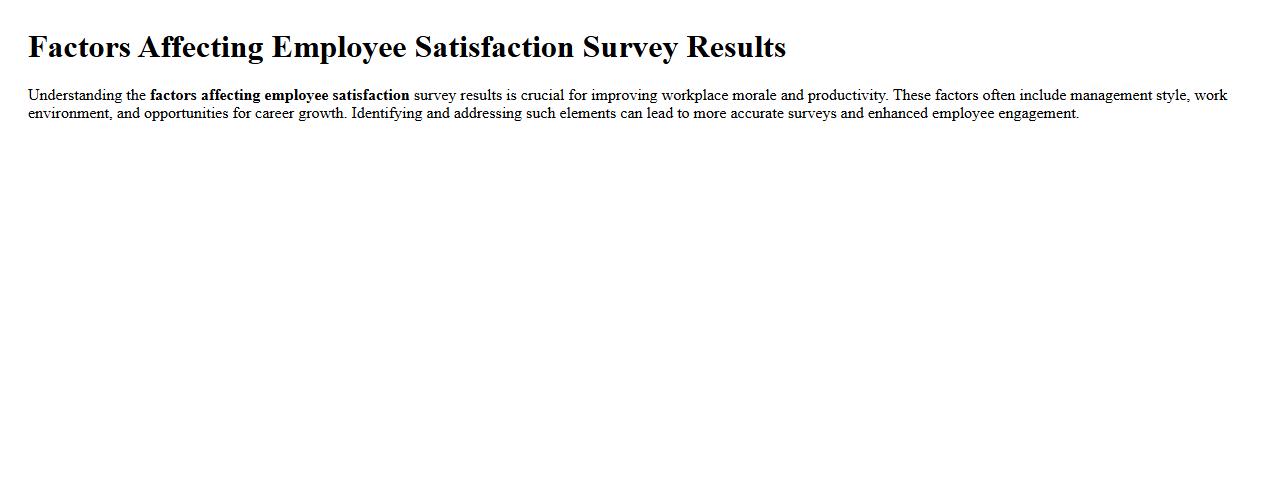 Factors affecting employee satisfaction survey results image preview