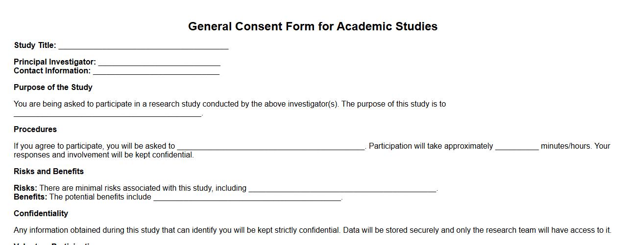 general consent form sample for academic studies image preview