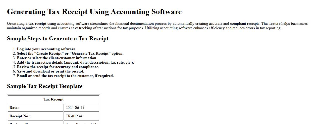 generating tax receipt using accounting software image preview