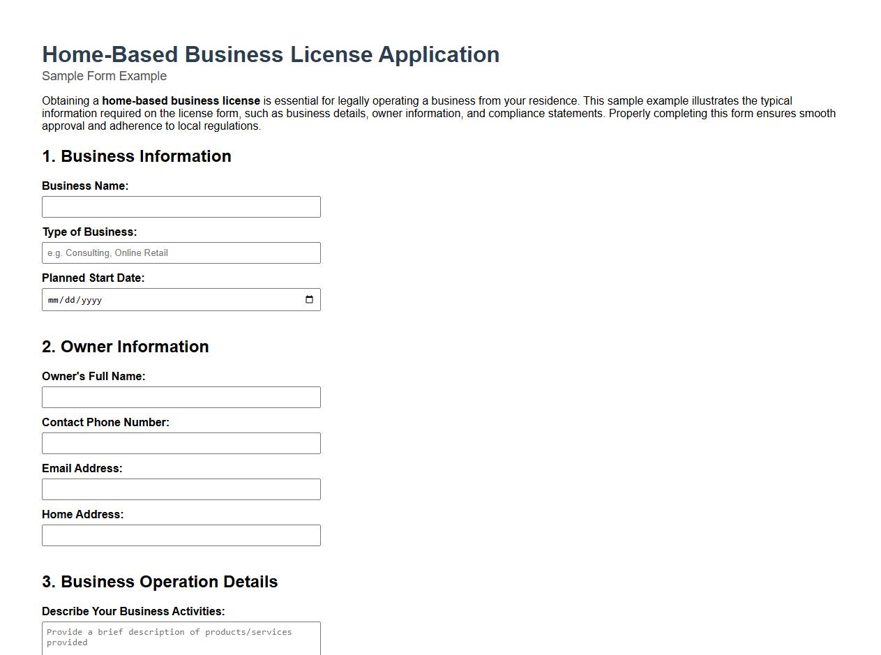 home-based business license form sample example image preview
