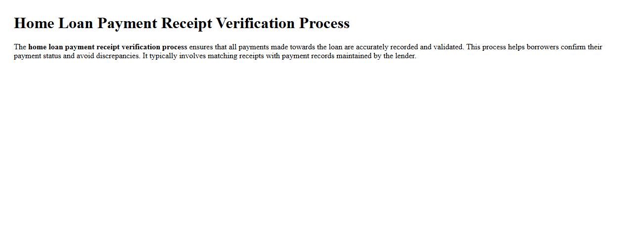 Home loan payment receipt verification process image preview