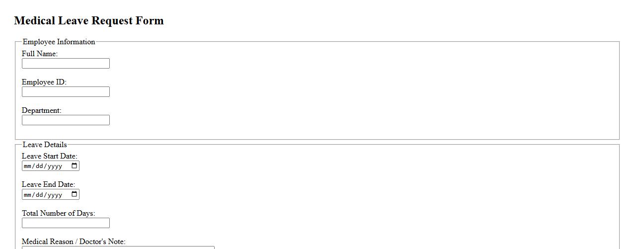 Leave request form sample for medical leave image preview