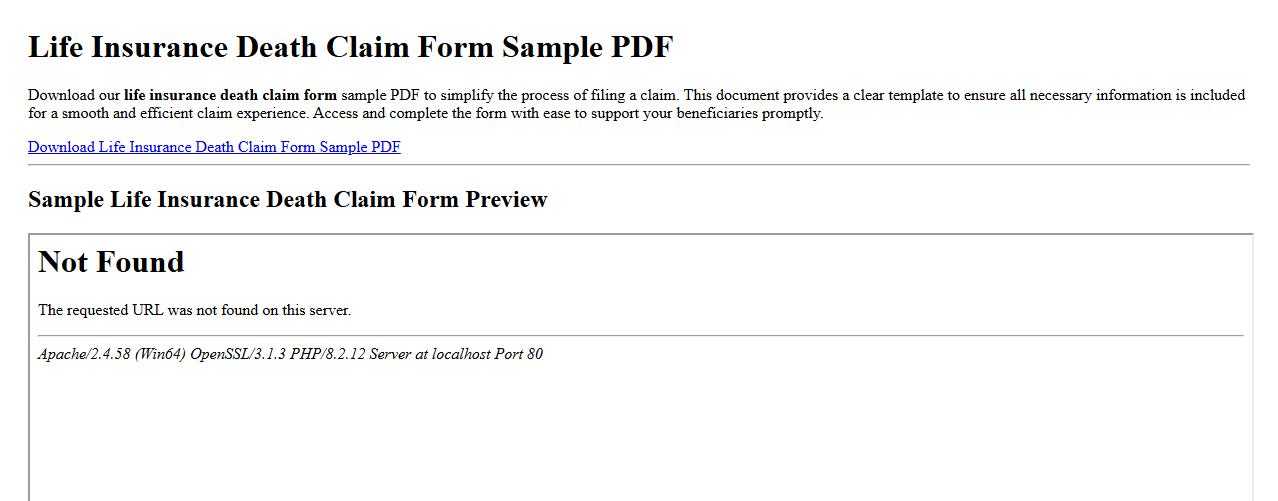 life insurance death claim form sample pdf image preview