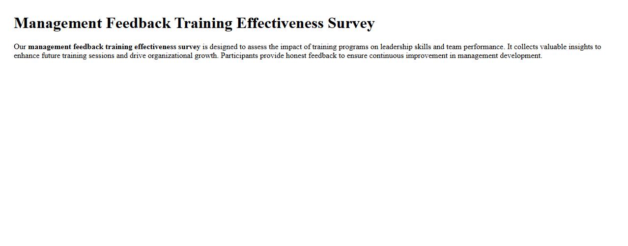management feedback training effectiveness survey image preview