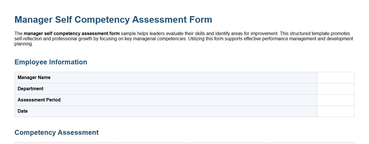 manager self competency assessment form sample image preview