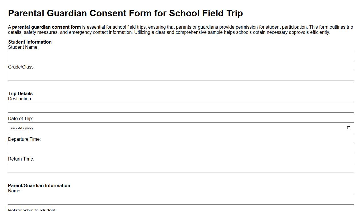 parental guardian consent form sample for school field trip image preview