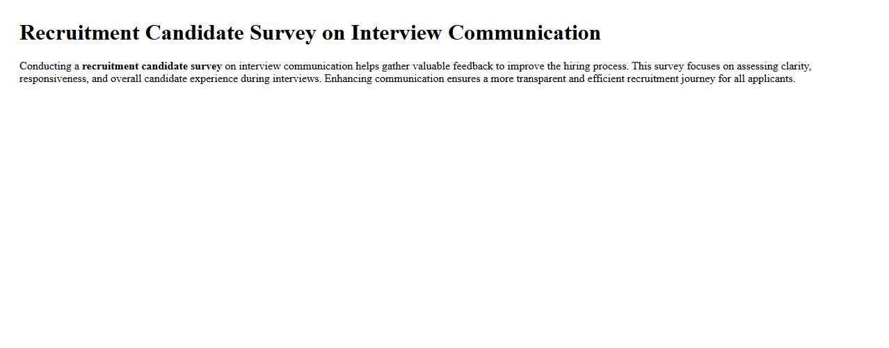 Recruitment candidate survey on interview communication image preview