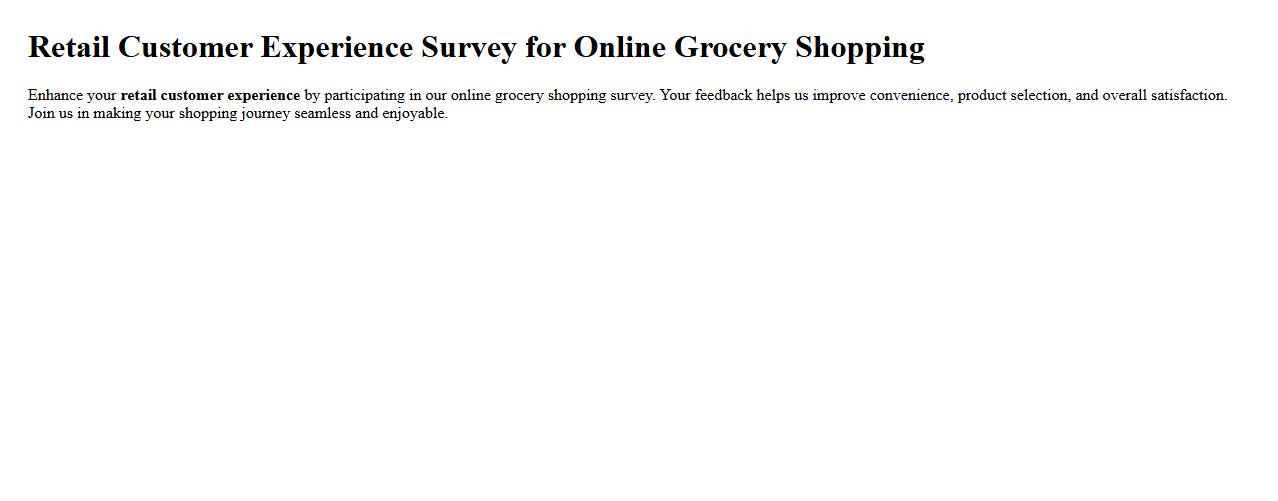 Retail customer experience survey for online grocery shopping image preview