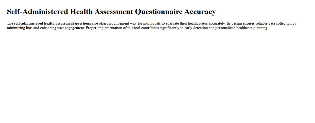 self-administered health assessment questionnaire accuracy image preview