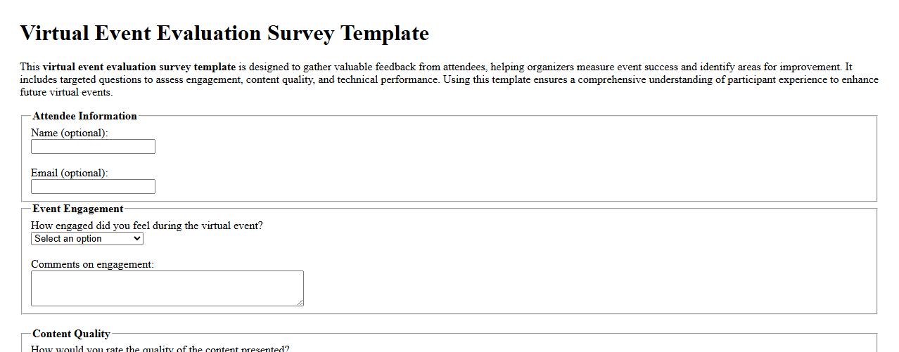 virtual event evaluation survey template image preview