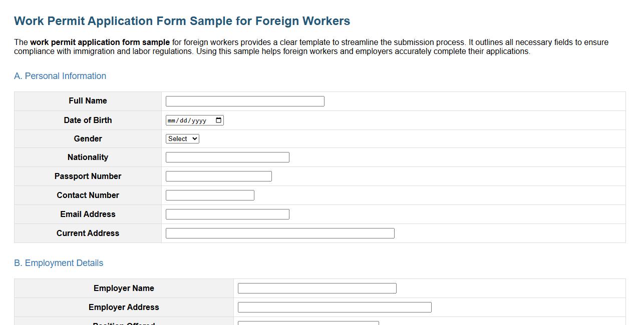 work permit application form sample for foreign workers image preview