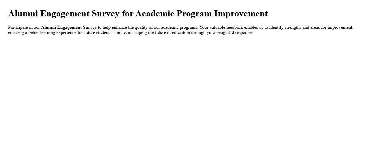 Alumni engagement survey for academic program improvement image preview