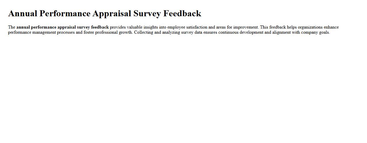Annual performance appraisal survey feedback image preview