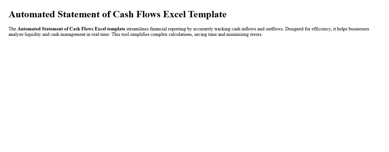 Automated Statement of Cash Flows Excel template image preview