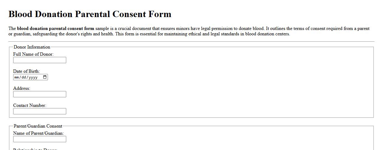 blood donation parental consent form sample image preview