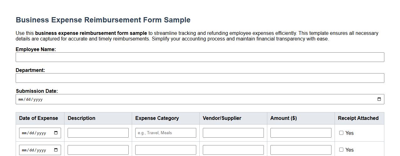 business expense reimbursement form sample image preview