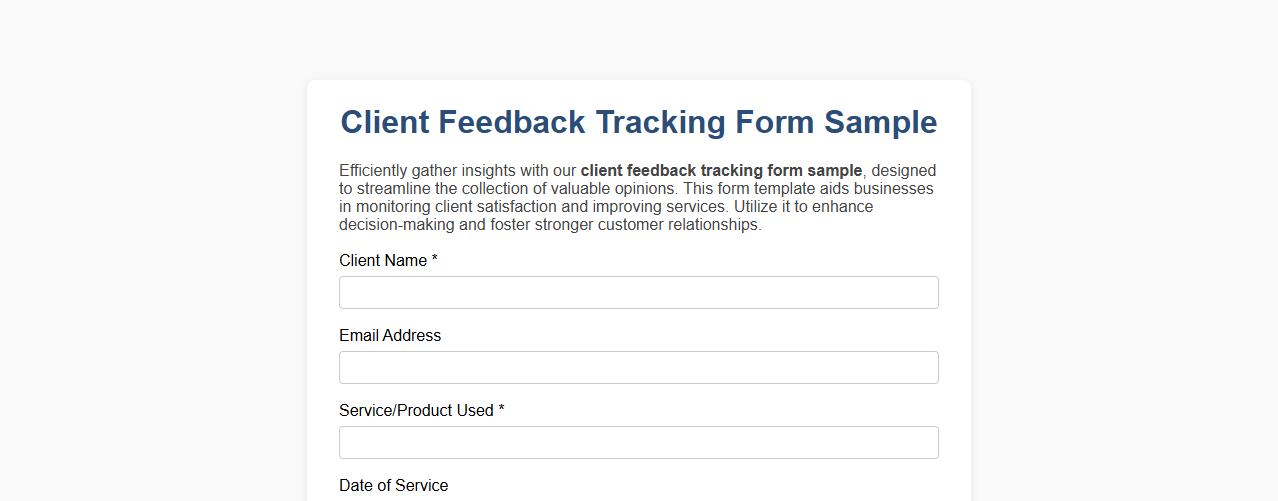 client feedback tracking form sample image preview