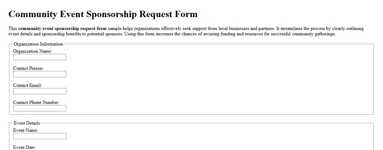 community event sponsorship request form sample image preview
