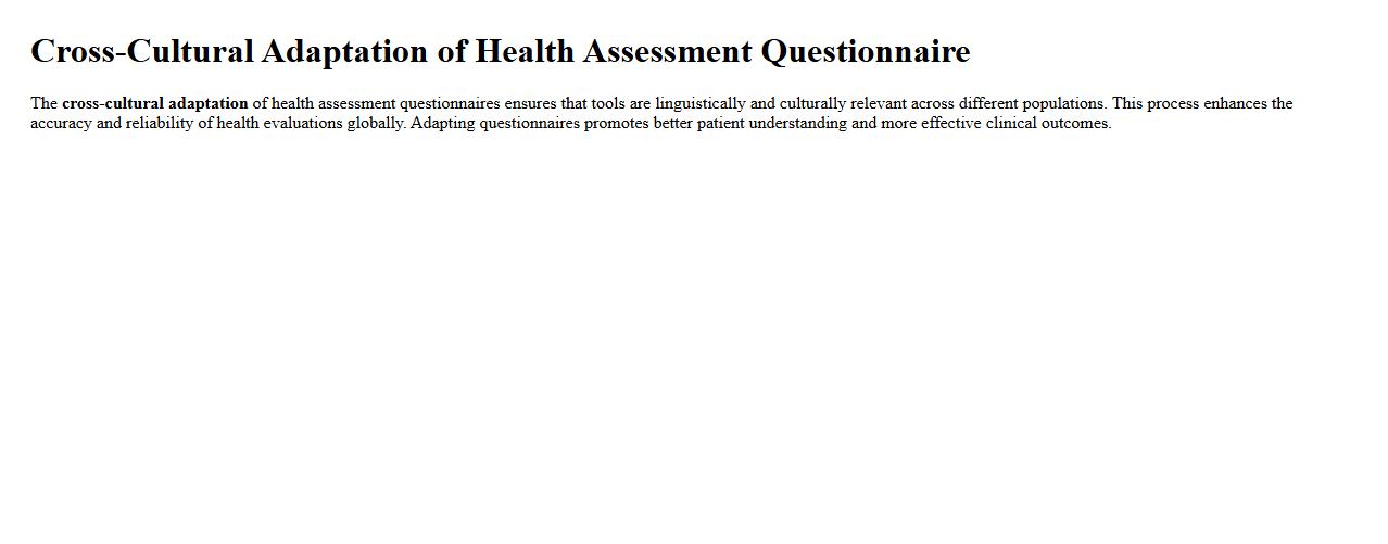 cross-cultural adaptation of health assessment questionnaire image preview