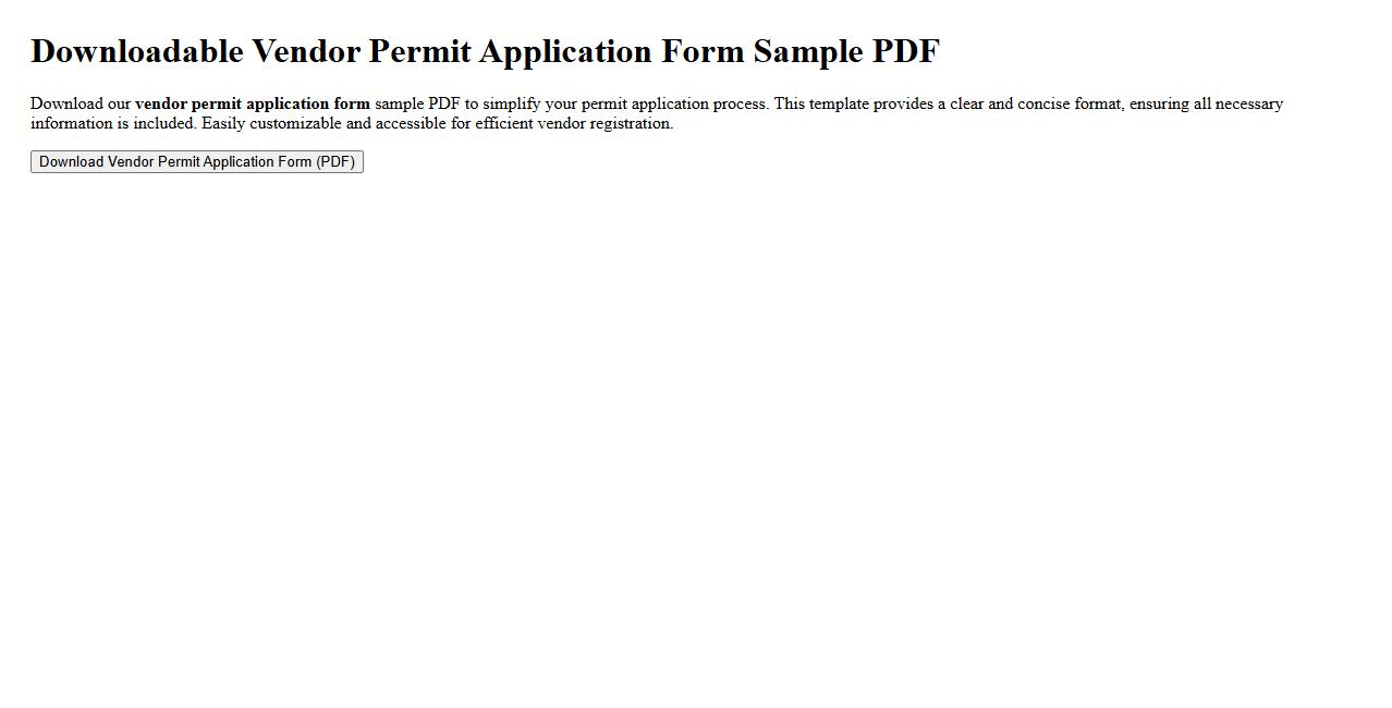 downloadable vendor permit application form sample PDF image preview