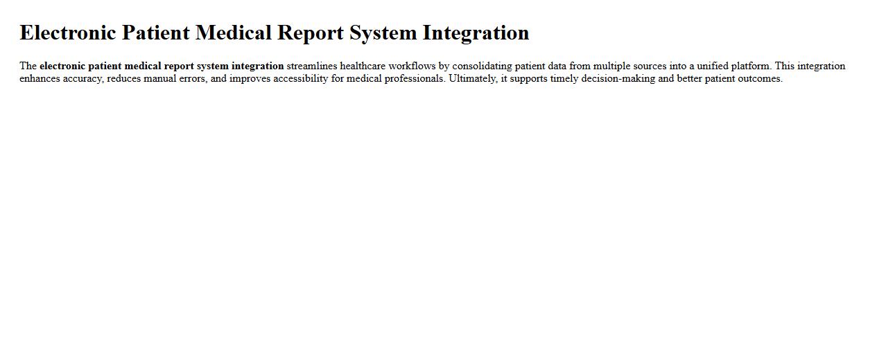 electronic patient medical report system integration image preview