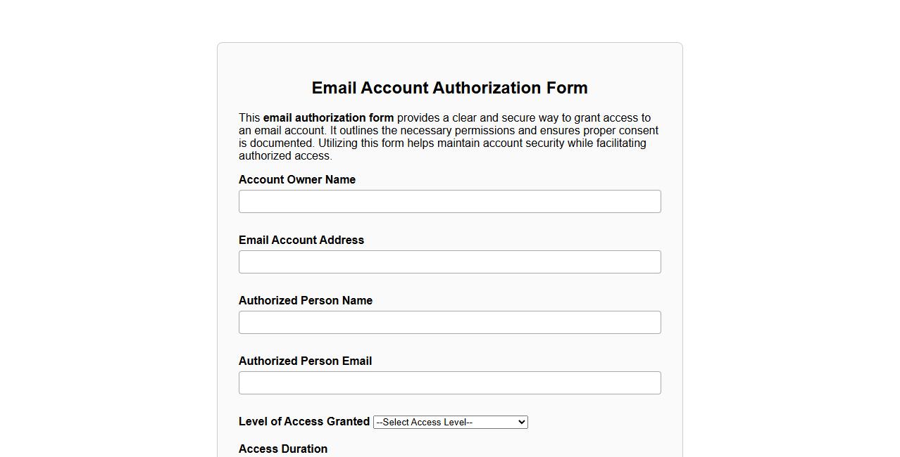 email authorization form sample granting email account access image preview