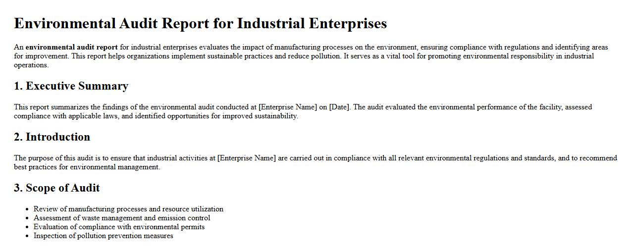 Environmental audit report for industrial enterprises image preview