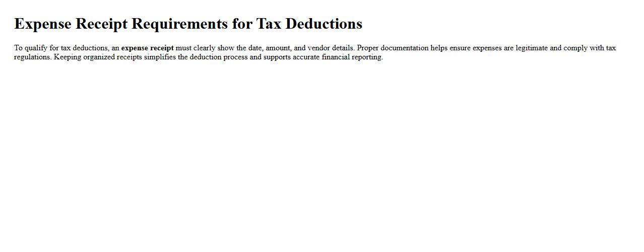 Expense receipt requirements for tax deductions image preview