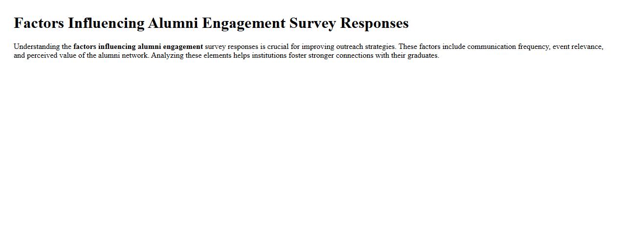 Factors influencing alumni engagement survey responses image preview