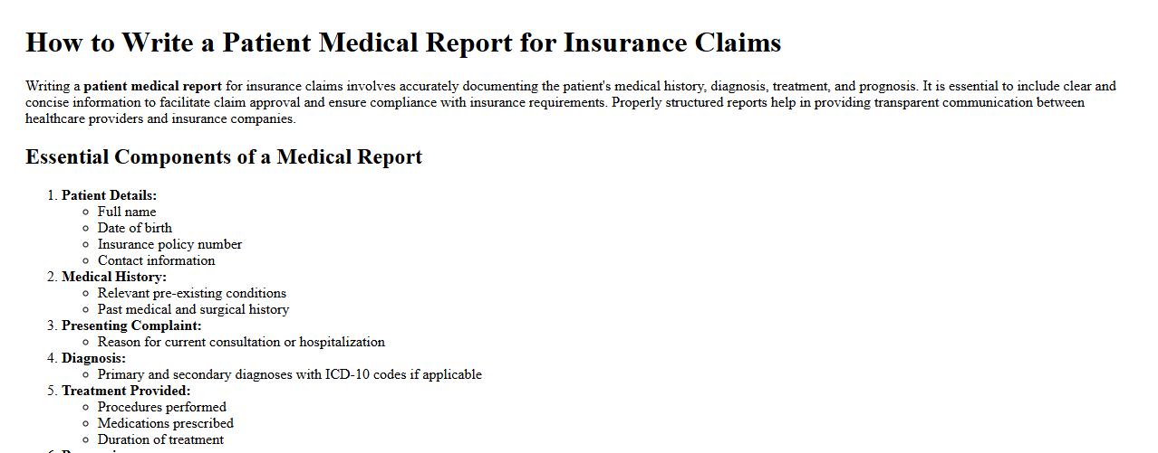 how to write a patient medical report for insurance claims image preview