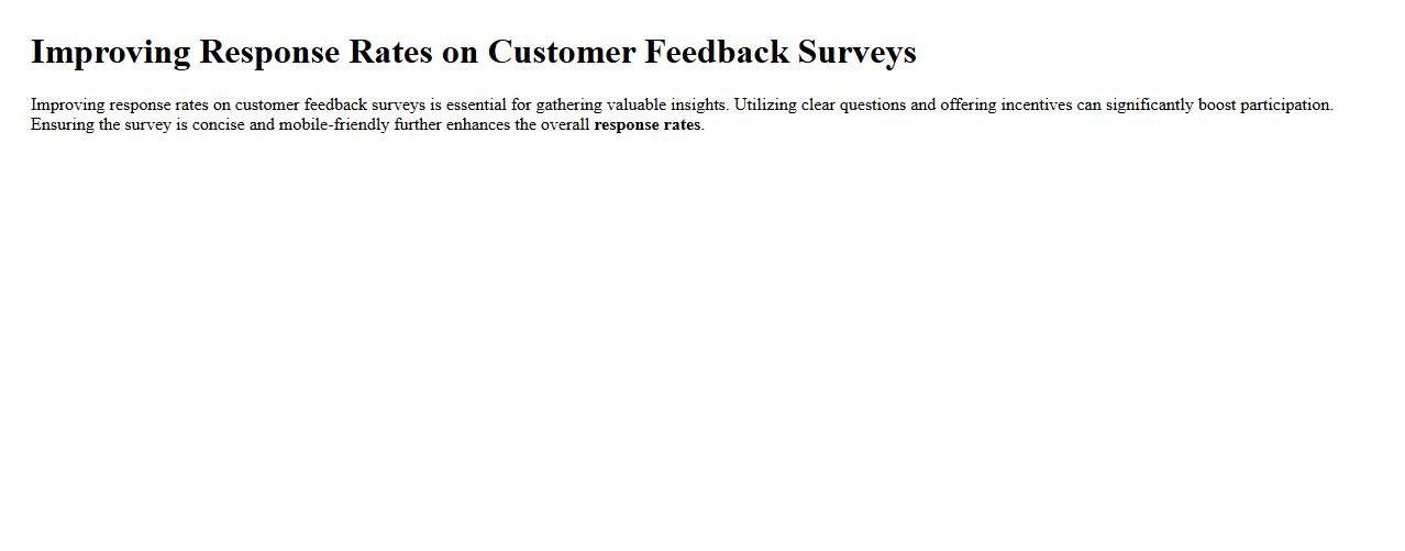 Improving response rates on customer feedback surveys image preview