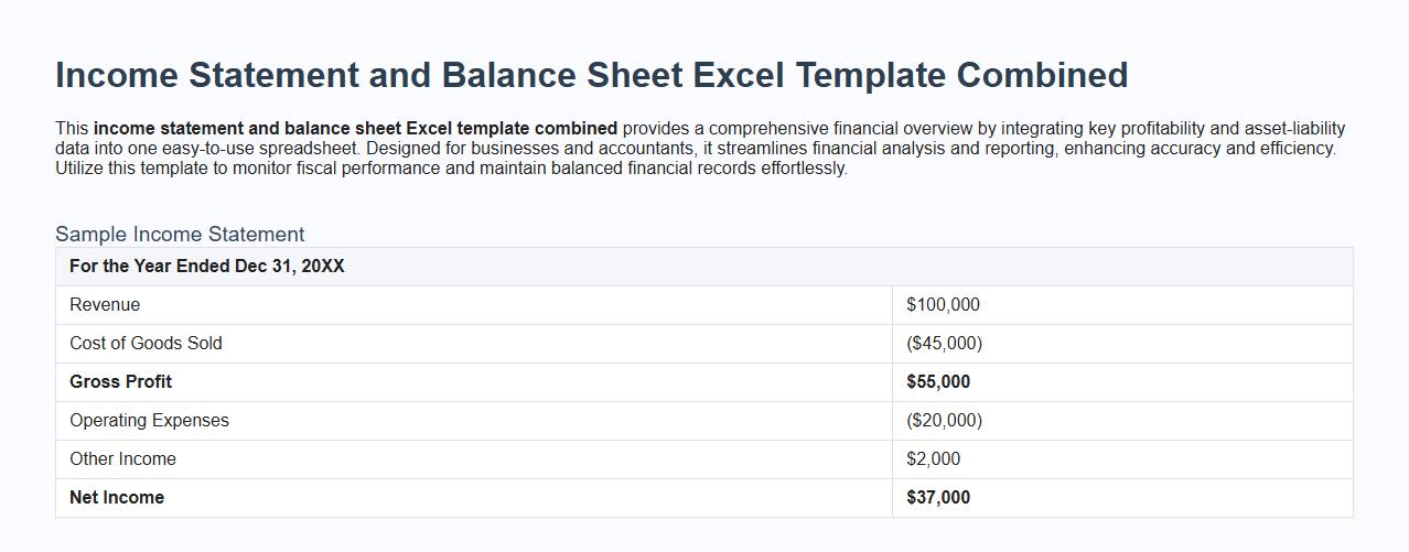 income statement and balance sheet excel template combined image preview
