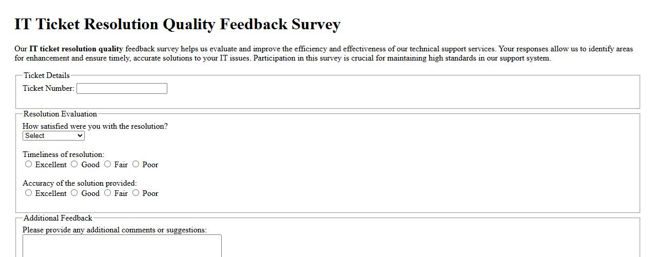 IT ticket resolution quality feedback survey image preview