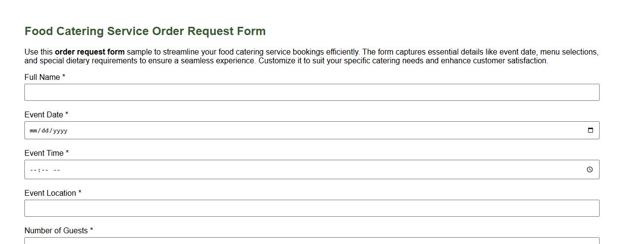 order request form sample for food catering service image preview