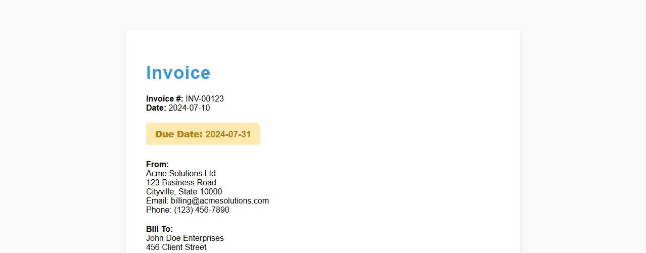 Professional sales invoice template with due date image preview