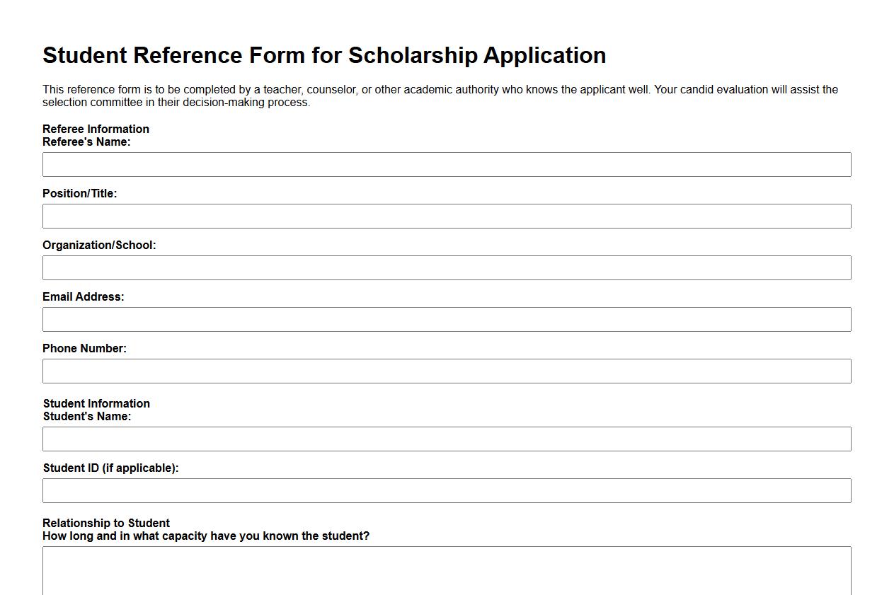 student reference form sample for scholarship application image preview