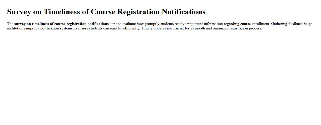 survey on timeliness of course registration notifications image preview
