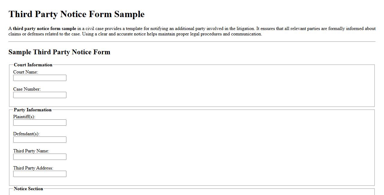 third party notice form sample in civil case image preview