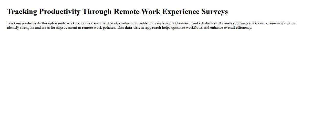 Tracking productivity through remote work experience surveys image preview